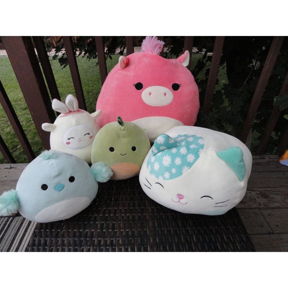 Squishmallows Lot Kesla Calico Cat - Dinosaur - Pandora Pegasus Pig - Lamb Chick